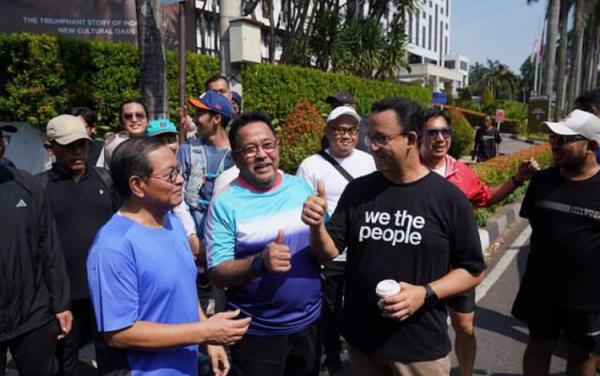 Pram-Rano dan Anies Akrab di CFD Jakarta