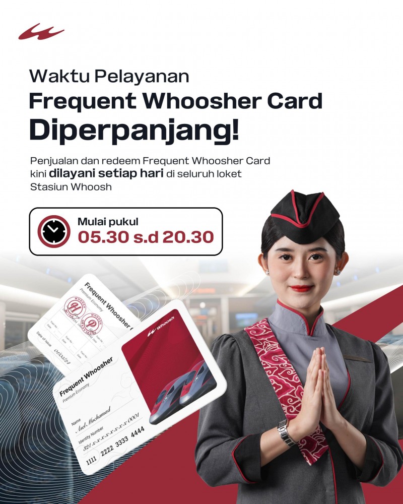 Kebijakan Baru, Diperpanjang Waktu Penjualan dan Penukaran Kartu Langganan Whoosh
