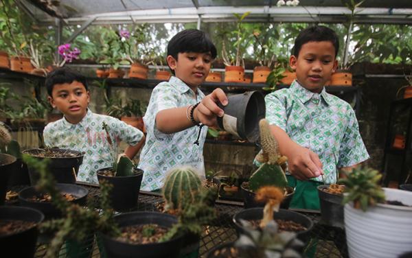 FOTO Edukasi Kebun Tanaman Hias di SDI Al-Syukro Universal, Tangsel