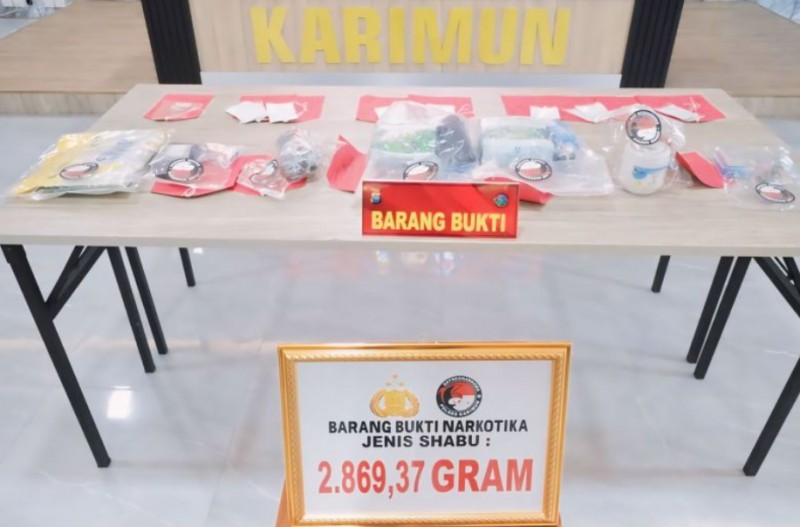 Polres Karimun Sita 2,8 Kilogram Sabu dan Tangkap 10 Tersangka dalam Lima Kasus Narkotika