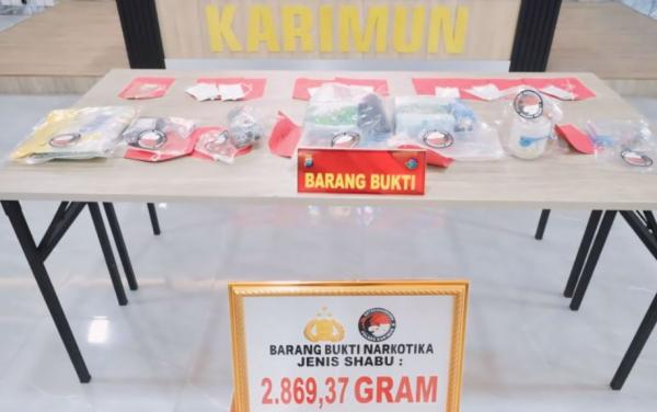 Polres Karimun Sita 2,8 Kilogram Sabu dan Tangkap 10 Tersangka dalam Lima Kasus Narkotika