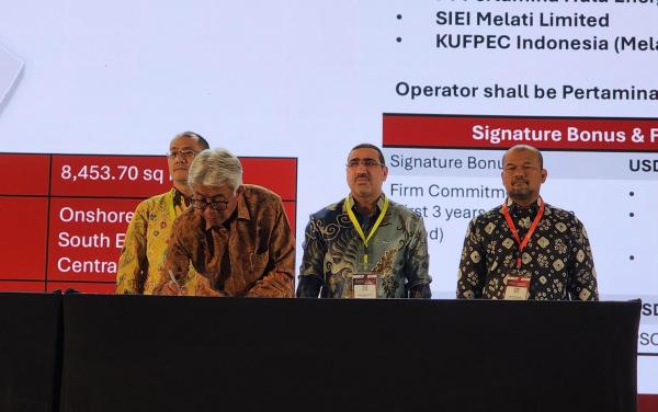 Konsorsium PHE, Sinopec, dan KUFPEC Tandatangani PSC Wilayah Kerja Melati