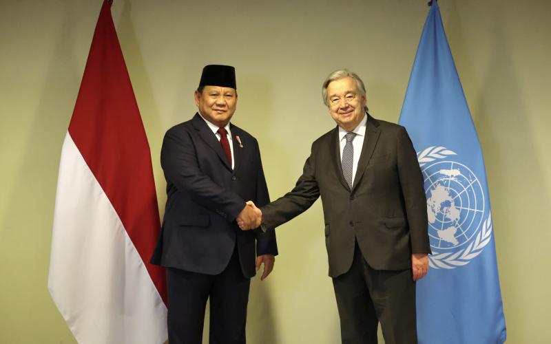 Bertemu Sekjen PBB, Prabowo Bahas Isu Palestina dan Krisis Iklim