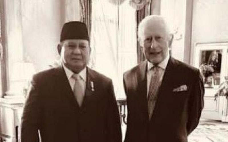 Pamer Foto Bareng Raja Inggris, Prabowo: Hormat Saya kepada yang Mulia...