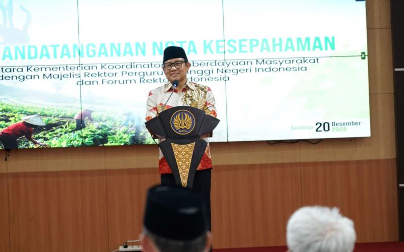 Bekerjasama Dengan Perguruan Tinggi, Menko PM Muhaimin Dorong Makan Bergizi Gratis agar Ciptakan Ekosistem Usaha