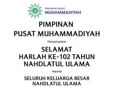 Pimpinan Muhammadiyah Ucapkan Selamat Harlah ke-102 NU