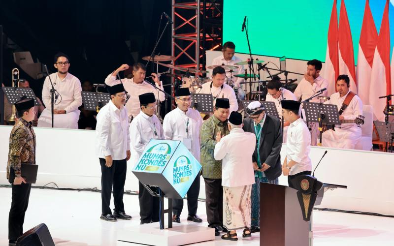 Hadiri Puncak Harlah ke-102 NU, Prabowo Banyak Kenang Gus Dur