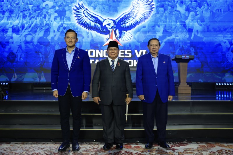 Hadiri Kongres Demokrat, Prabowo Singgung Pilpres 2029