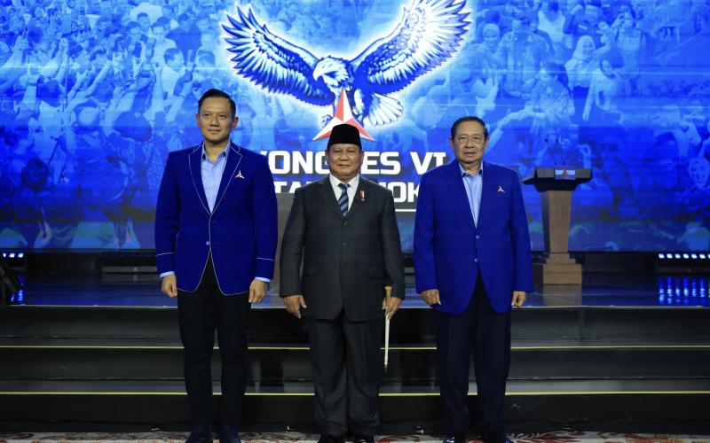 Hadiri Kongres Demokrat, Prabowo Singgung Pilpres 2029