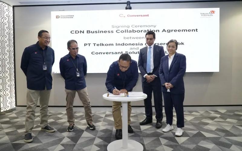 Telkom dan Conversant Sepakati Kerja Sama CDN, Perkuat Distribusi Konten Digital di Indonesia