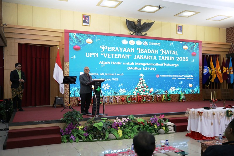 Rektor UPNVJ Ajak Sivitas Perkuat Persaudaraan dalam Perayaan Natal Bersama