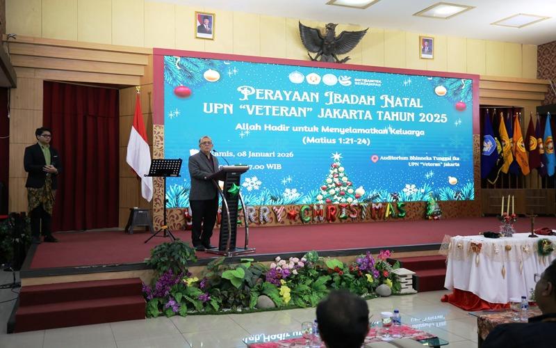 Rektor UPNVJ Ajak Sivitas Perkuat Persaudaraan dalam Perayaan Natal Bersama