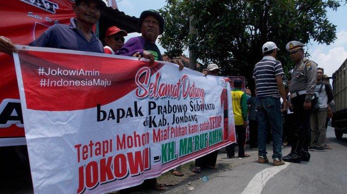 Kedatangan Prabowo di Jombang Disambut Pendukung Jokowi