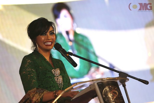 Ketua panitia pelaksana Maya Miranda Ambarsari saat memberikan sambutan pada acara "Thanksgiving SMA Taruna Nusantara 2019"