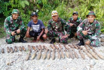 Prajurit TNI Amankan 36 Butir Munisi, Mortir dan Roket