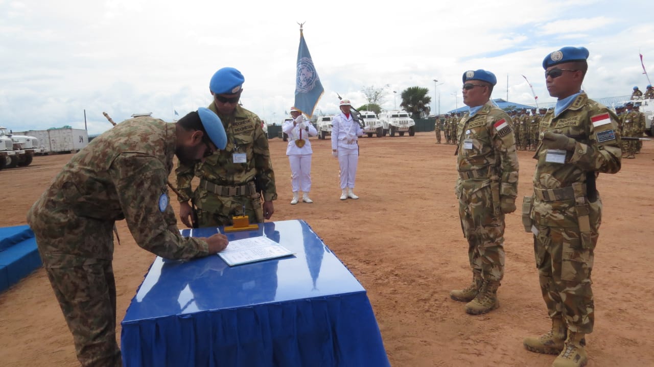 Serah Terima Otoritas Kendali Operasi Satgas TNI di Republik Demokratik Kongo