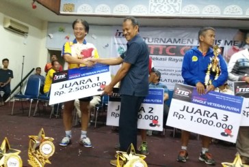 Singgih Yehezkiel Juara Veteran Turnamen Tenis Meja ITTC Cup 1 se-Bekasi Raya
