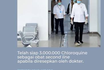 Jokowi: Obat Choloroquine Digunakan untuk Pasien Covid-19