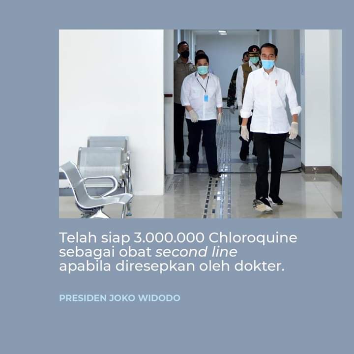 Jokowi: Obat Choloroquine Digunakan untuk Pasien Covid-19