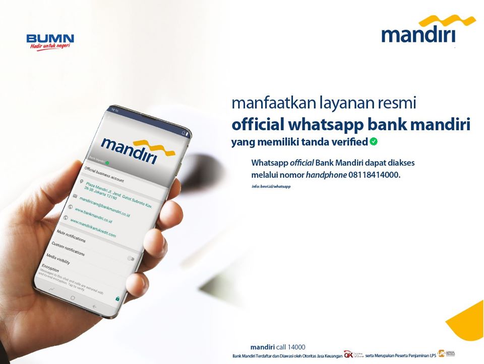 Tingkatkan Layanan, Bank Mandiri Persembahkan Akun WhatsApp   