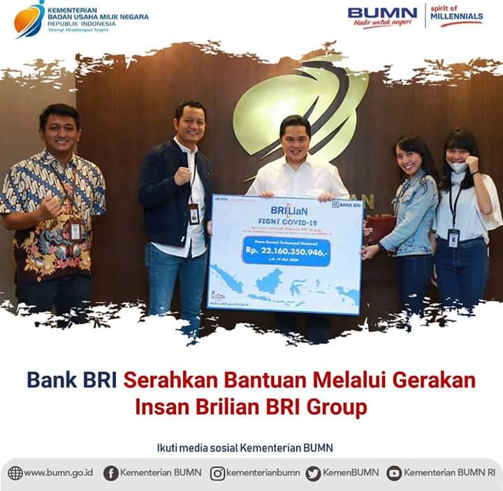 Bank BRI Aktif Bantu Penanganan Covid-19 di Indonesia