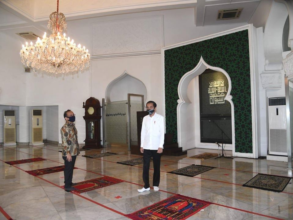 Persiapan Menuju ke Tatanan Normal Baru, Jokowi Mengecek Masjid Baiturrahim
