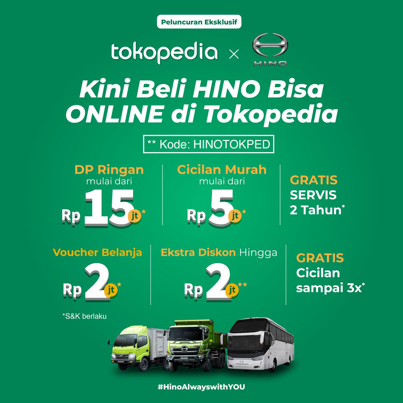 Gandeng Tokopedia, Hino Jual Kendaraan Melalui Hino Official Store