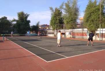FOTO Bermain Tenis di BSP untuk Cegah Penularan Covid-19