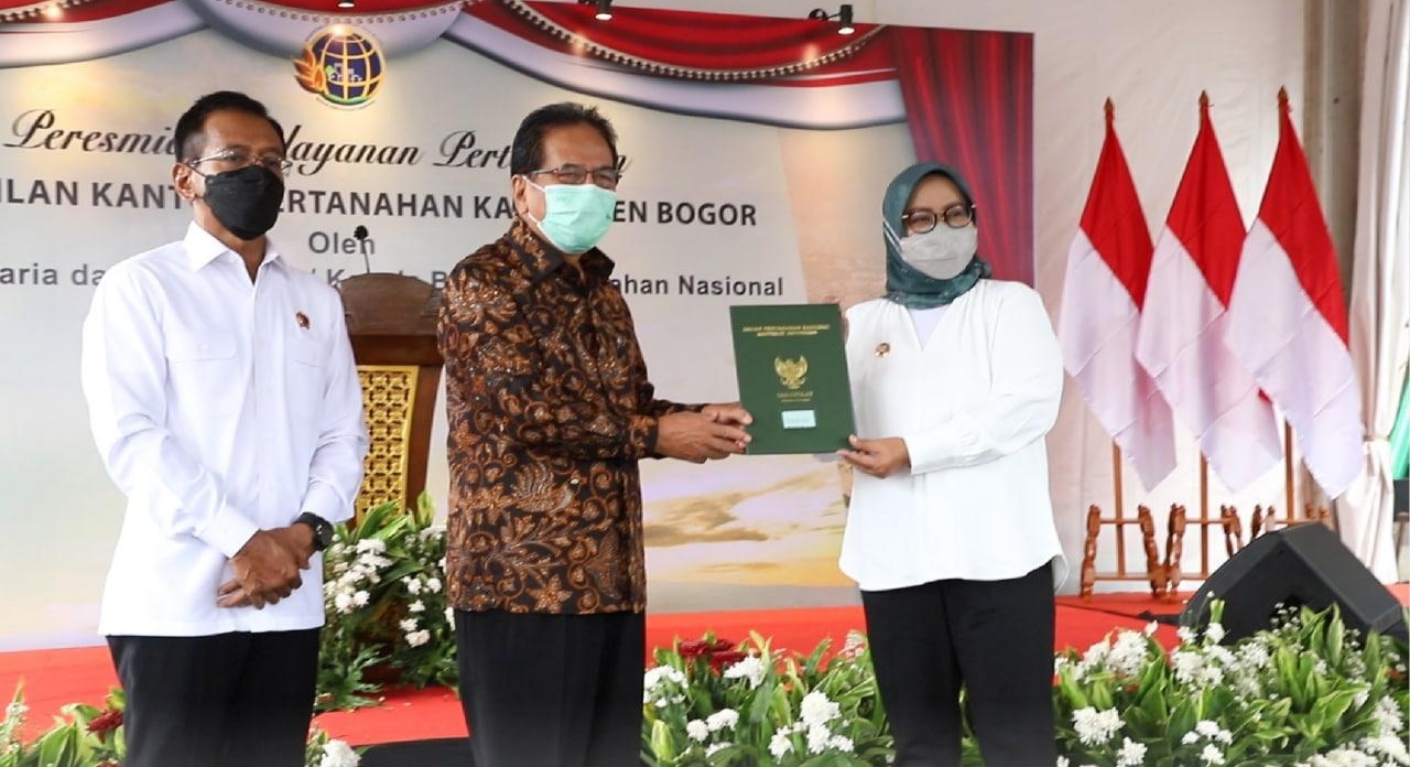 Percepat Pelayanan Pertanahan, Menteri ATR/BPN Resmikan Perwakilan Kantor Pertanahan Kabupaten Bogor