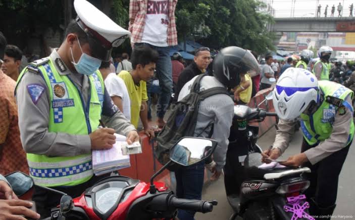 Puluhan Motor Knalpot Racing Ditilang Ditlantas Polda Metro Jaya