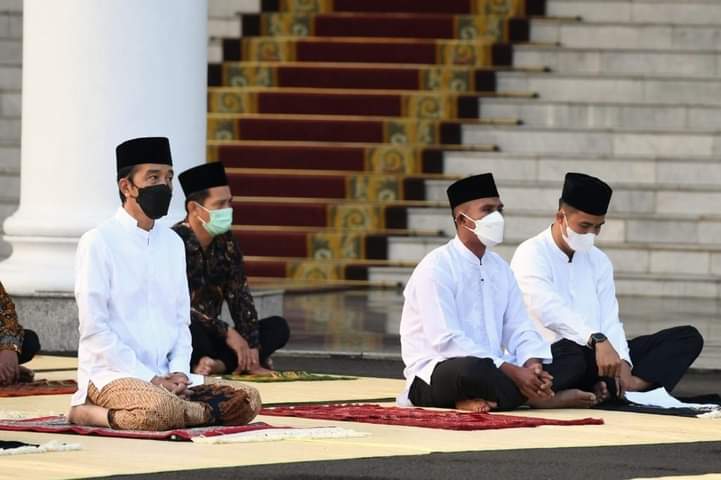 Jokowi Bercerita tentang Salat Idulfitri 1442 di Kompleks Istana Kepresidenan Bogor
