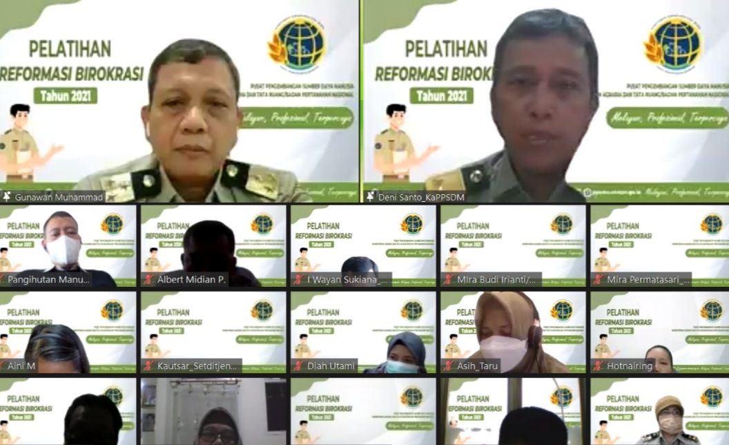 Wujudkan Birokrasi Bersih dan Bebas KKN,   Kementerian ATR/BPN Gelar Pelatihan Reformasi Birokrasi