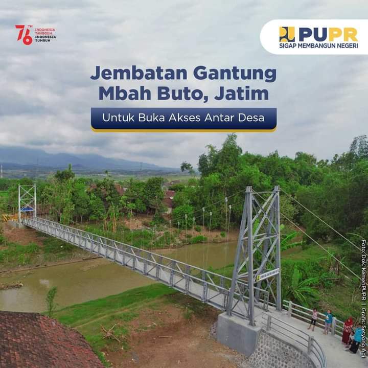 Jembatan Gantung Mbah Buto Hubungkan Antar Desa