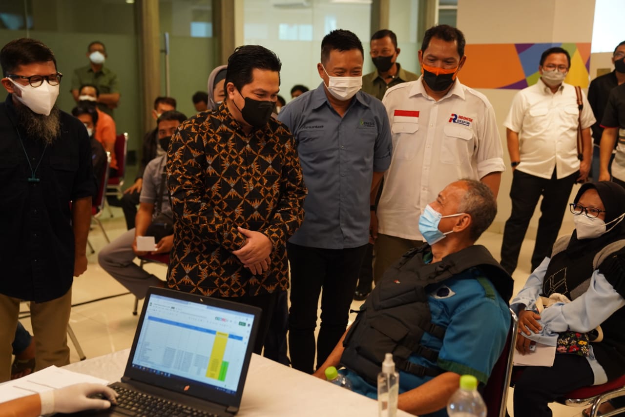 Menteri BUMN Erick Thohir Apresiasi Gerakan Antar Rakyat Gelar Sentra Vaksinasi