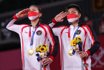 Air Mata Greysia/Apriani Menetes Ketika Lagu ‘Indonesia Raya’ Berkumandang dan Bendera Merah Putih Dikibarkan