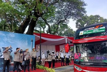 Polda Metro Jaya Berangkatkan 540 Penumpang Mudik Gratis Polri Tujuan Pulau Jawa