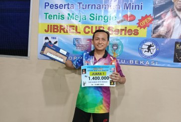 Alhamdulillah, Iswan Bersyukur Raih Juara I Turnamen Tenis Meja Jibriel Cup 2 di GOR Kamus, Bekasi