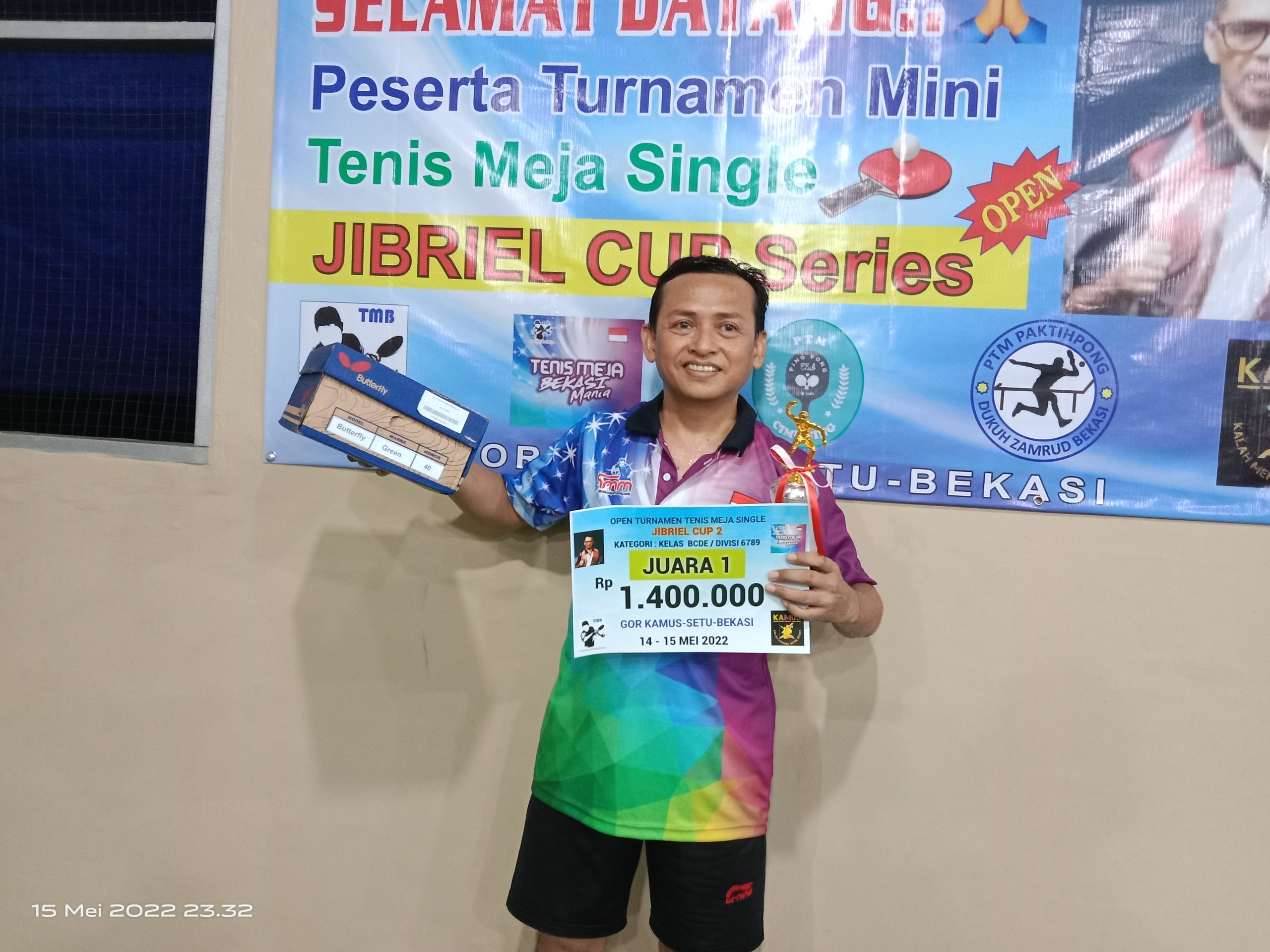 Alhamdulillah, Iswan Bersyukur Raih Juara I Turnamen Tenis Meja Jibriel Cup 2 di GOR Kamus, Bekasi