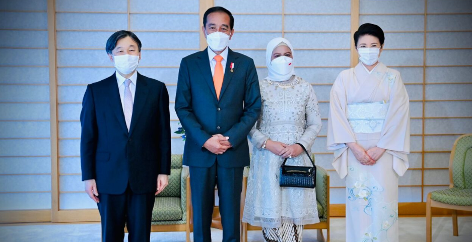 Presiden Jokowi dan Ibu Iriana Melakukan Kunjungan Kehormatan kepada Kaisar Jepang Naruhito dan Permaisuri Masako