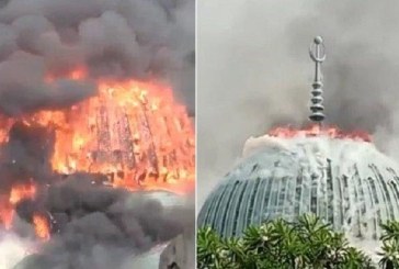 Kubah Jakarta Islamic Center Dilalap Si Jago Merah
