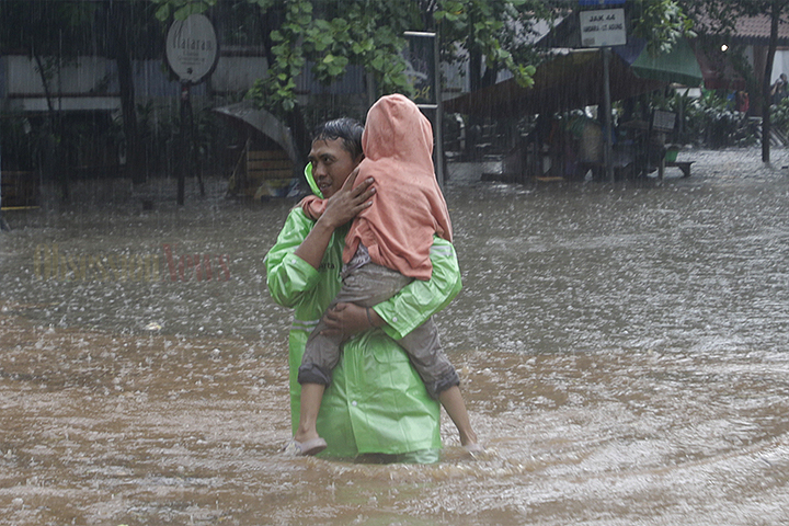 FOTO Hujan Deras Akibatkan Banjir di Kawasan Kavling Polri Ragunan, Jakarta