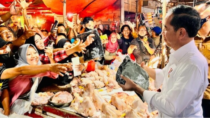 Jokowi Tinjau Harga Komoditas Pangan di Pasar Natar, Lampung Selatan
