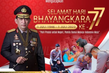 HUT ke-77 Bhayangkara Usung Tema “Polri Presisi untuk Negeri, Pemilu Damai untuk Indonesia Emas”