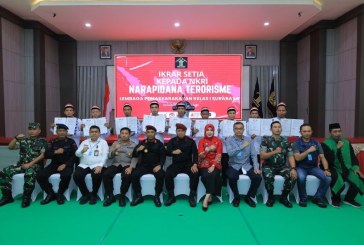 Sembilan Narapidana Teroris Lapas I Surabaya Ucapkan Ikrar Setia kepada NKRI