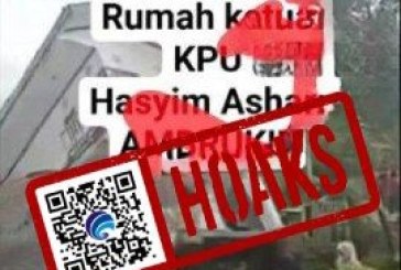 Hoaks Rumah Ketua KPU Hasyim Asyari Ambruk